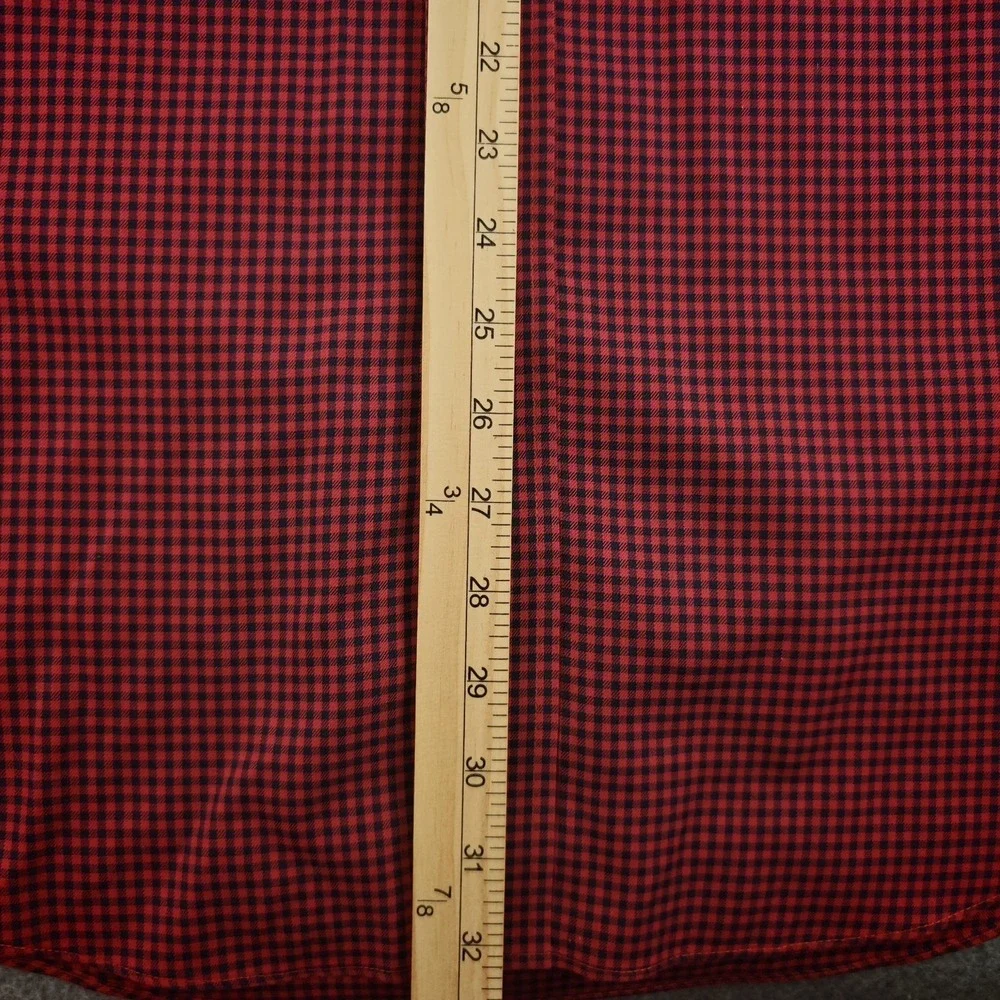 Orvis Shirt Mens Large Red Black‎ Gingham Check Button Down Long Sleeve Cotton